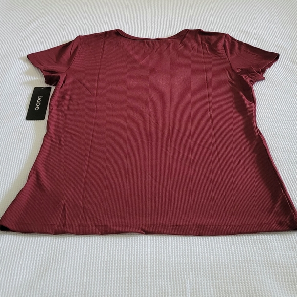 bebe Pomegranate Ribbed Top - NWT - Picture 11 of 12